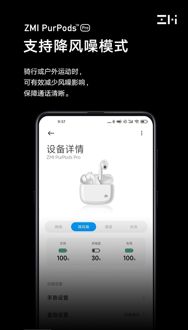 o真无线耳机升级：新增“降风噪”模式MG电子游戏紫米PurPods Pr